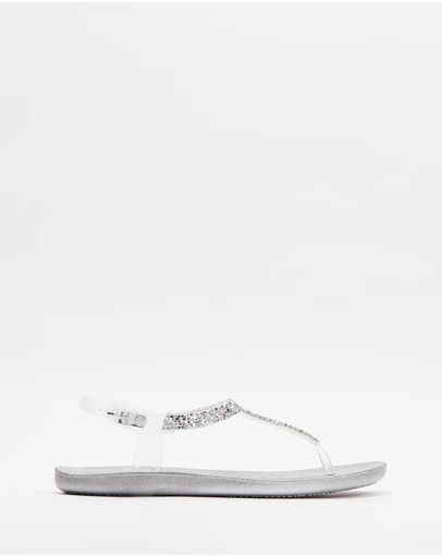 Holster - Goldie Embellished T-Bar Sandal - Silver - Women's