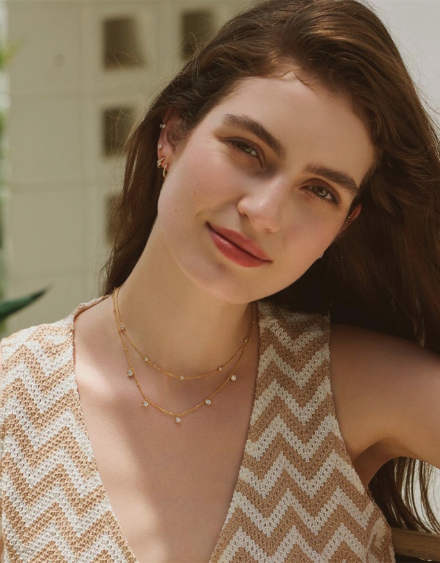 Ania Haie - Ania Haie Gold Classic Bezel-Set Station Necklace