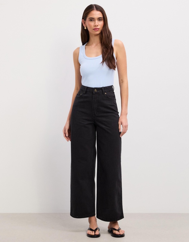 The Fated - Sarah Cropped Straight Wide Jeans