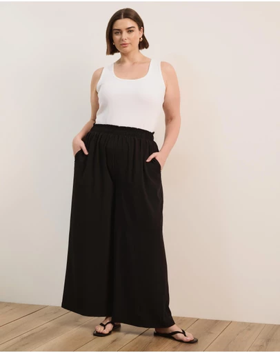 Atmos&Here Curvy - Flora Wide Leg Pants