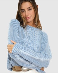 Belle & Bloom - Hudson Street Cable Garment Dyed Sweater