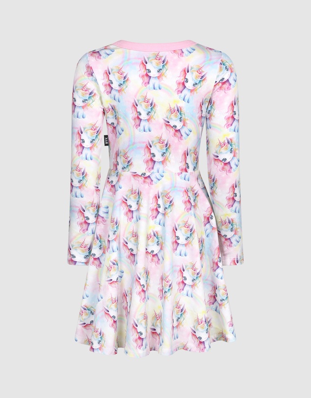 Rock Your Kid - Unicorn Pony Long Sleeve Polly Dress