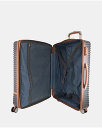 Pierre Cardin - Pierre Cardin Classique Medium Hard Shell with Mini Beauty Case Set + Leather Tag