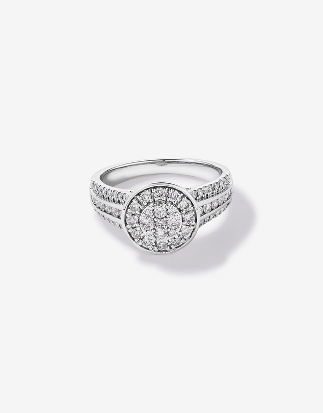 Michael Hill - 0.85 Carat TW Round Diamond Cluster Ring in Sterling Silver