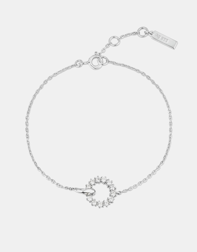 Ania Haie - Silver Interlinked Circles Pave Bracelet