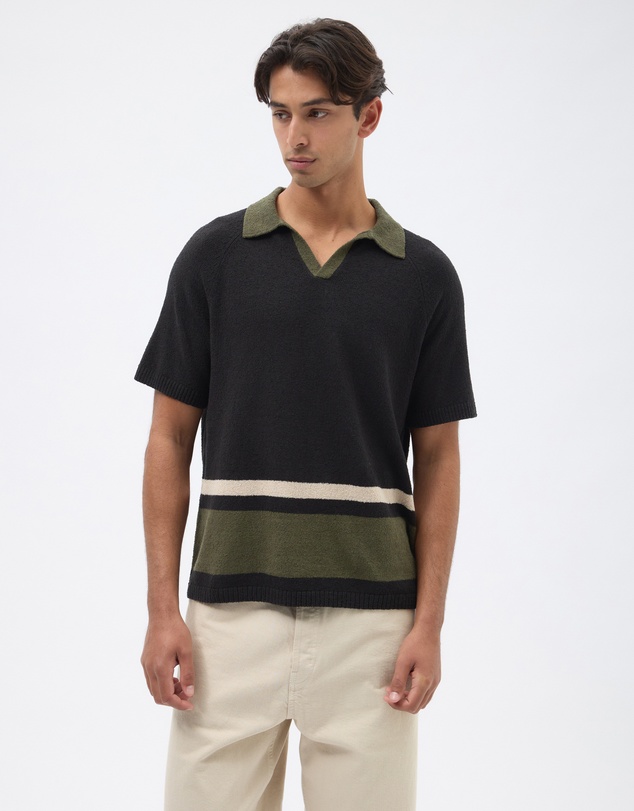 AERE - Organic Cotton Boucle Stripe Polo