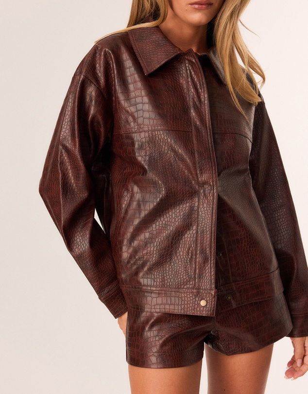 SNDYS - Wendy Croc Faux Leather Jacket