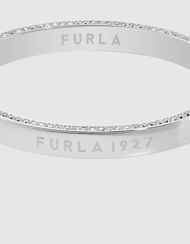 Furla - Furla 1927 Crystal Silver-Tone Bangle Bracelet