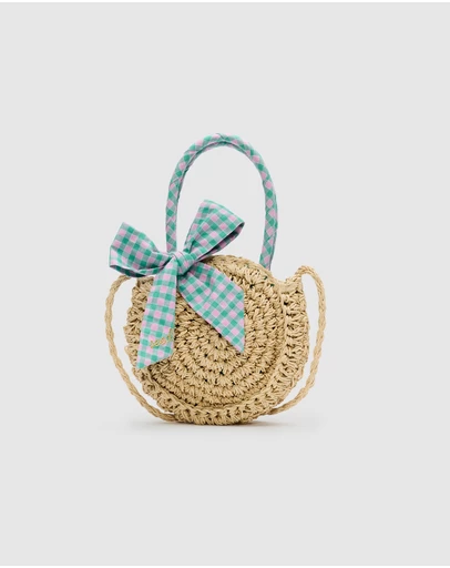 Seed Heritage - Gingham Straw Bag