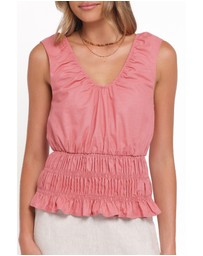 Petal & Pup - Lucilla Shirred Waist Top - Petal Pink