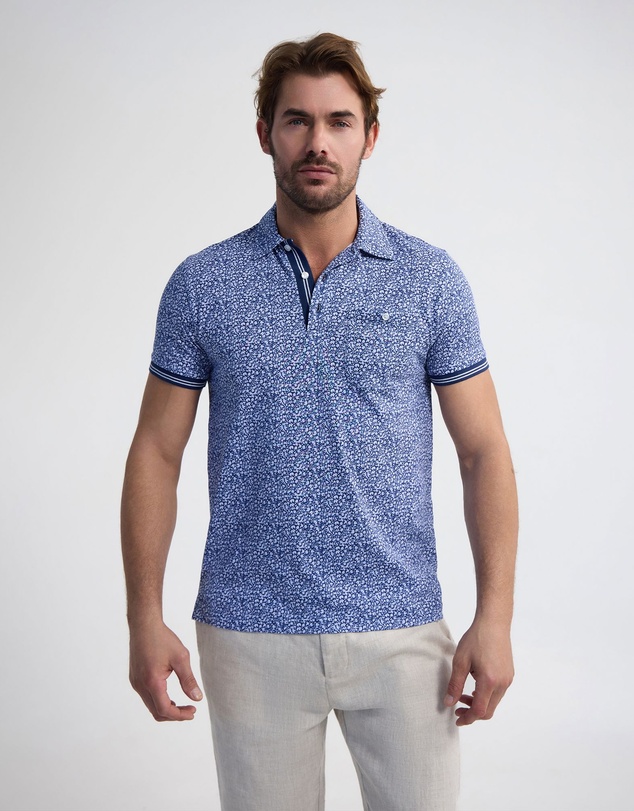 Oxford - Milo Print Jersey Polo With Pocket