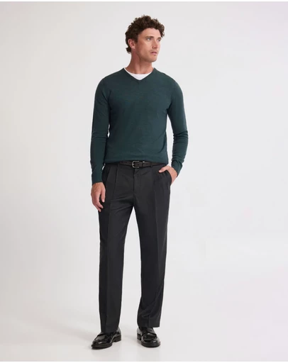 Oxford - Basic V-Neck Pure Wool Pullover