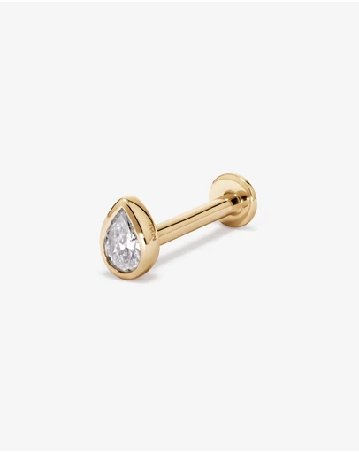 Michael Hill - Pear Cut Helix Single Stud Earring with 0.05 Carat TW of Diamonds in 10kt Gold