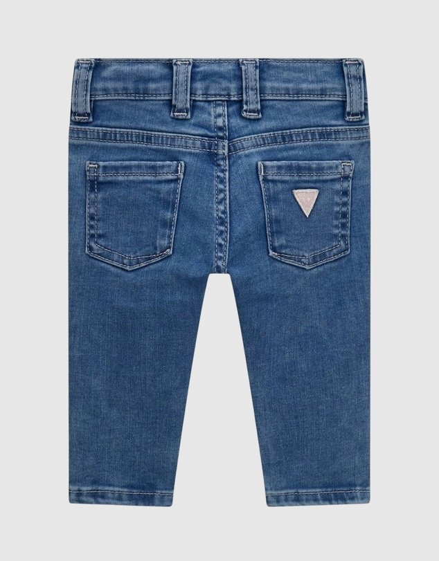 GUESS - Skinny Stretch Denim Pants with Logo Embroidery