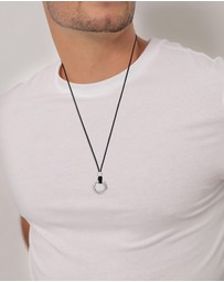 Kuzzoi - ICONIC EXCLUSIVE - Necklace Male Circle Nylon Chain 925 Sterling Silver