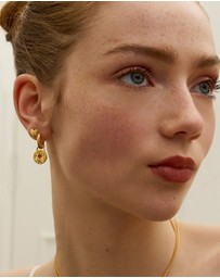 Ottoman Hands - Hammered Heart Stud Earrings