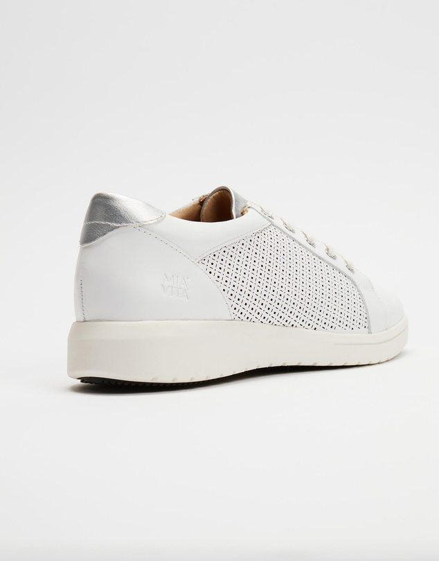 Mia Vita - Belinda Lace-Up Casual Sneaker - White Laser