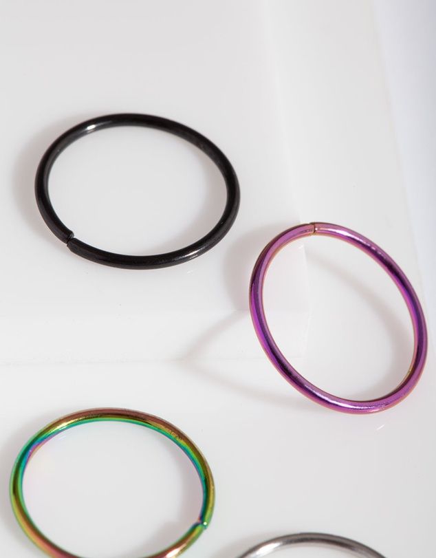 Lovisa - Mixed Metal Nose Ring 4-Pack