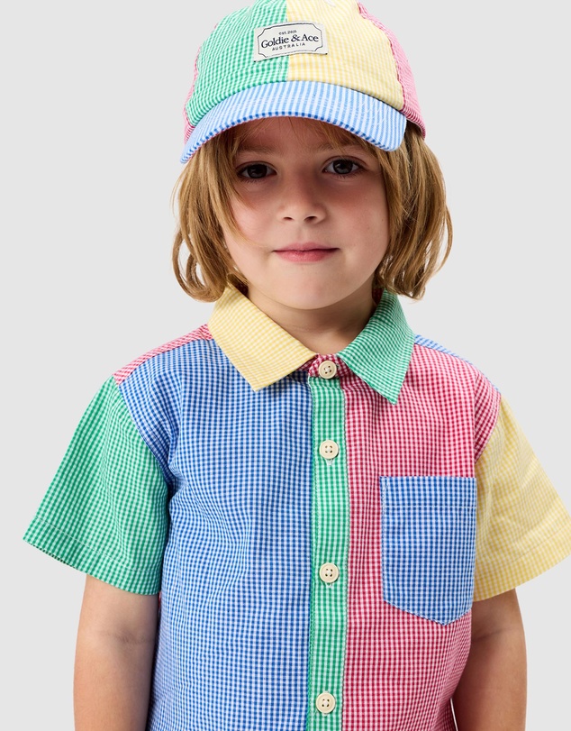 Goldie + Ace - Gingham Colour Block Cap - Babies-Kids