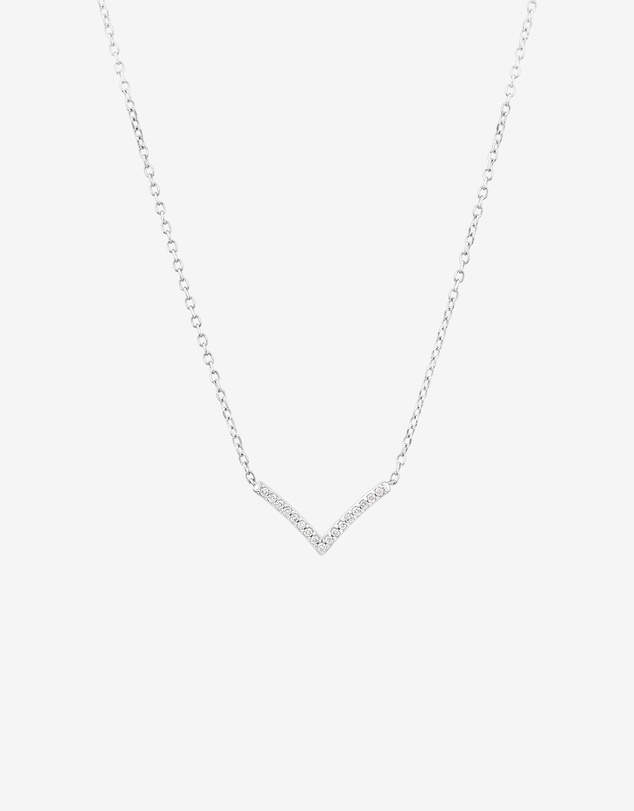 Michael Hill - Chevron Necklace with 0.05 Carat TW Diamonds in Sterling Silver