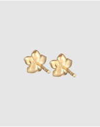 Elli Jewelry - Earrings Flower with Zirconia in 925 Sterling Silver Gold Plated