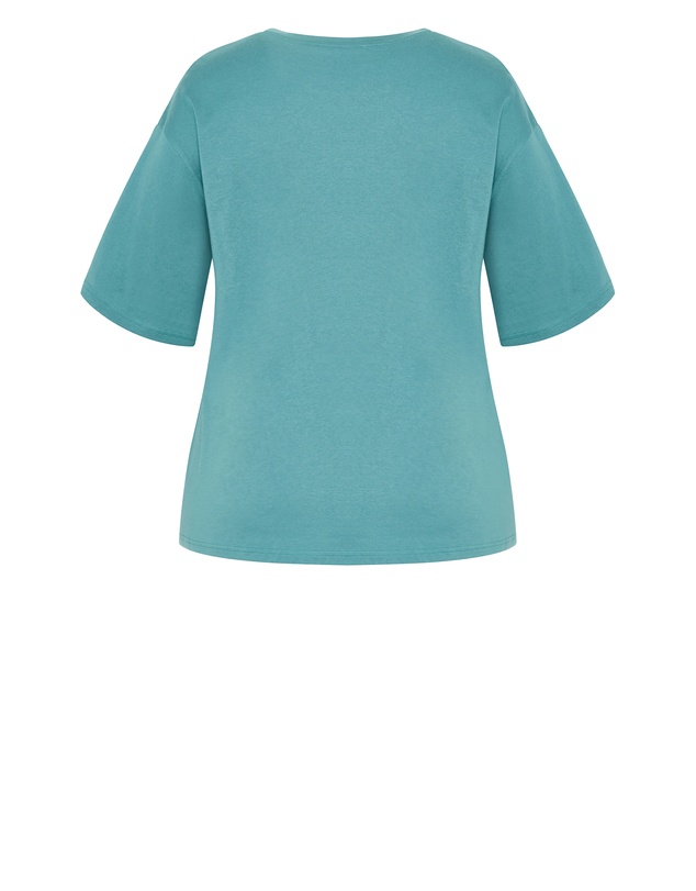 City Chic - Oversized Martini Print Tee