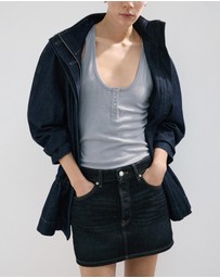 M.N.G - Low-Rise Denim Mini Skirt
