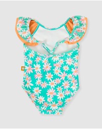 Goldie + Ace - Daisy Patch Frill Neck Swimsuit - Babies-Kids