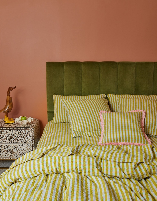 Mosey Me - Pink Quartz Seersucker Flat Sheet