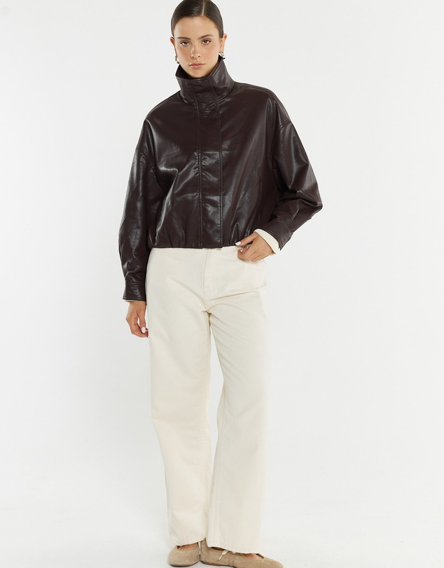Sass - Jude Leather Look Bomber