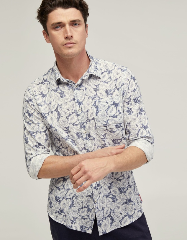 Oxford - Holloway Linen Blend Printed Shirt