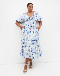 City Chic - Giselle Amalfi V Neck Maxi Dress