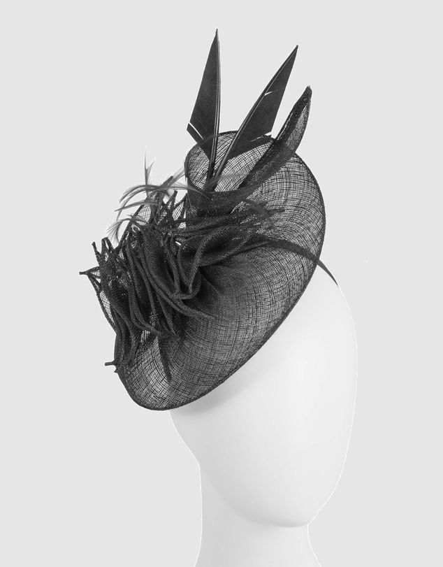 Max Alexander - Sinamay Black Racing Fascinator