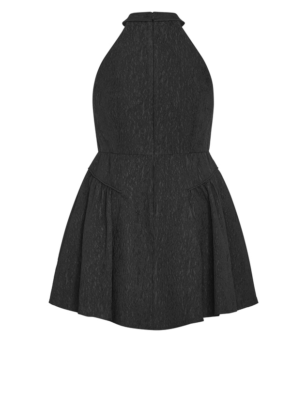 City Chic - Halter Jacquard Mini Dress - black