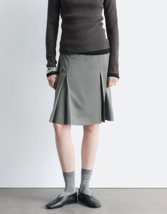 & Other Stories - Pleated Knee-Length Satin Skirt
