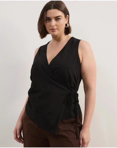 Atmos&Here Curvy - Ellie Wrap Waist Vest Top