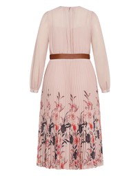 City Chic - Plus size Love Pleat Border Dress - buff
