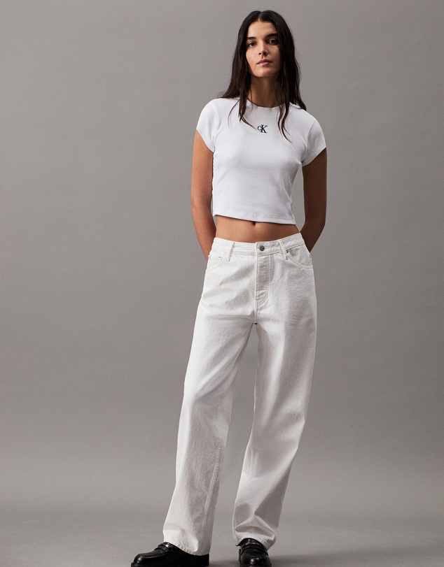 Calvin Klein Jeans - Slim Cropped Ribbed T-shirt