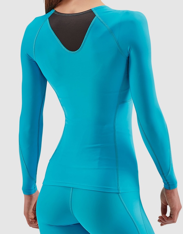 SKINS - SKINS Compression Series-3 Women's Long Sleeve Top Cyan Activewear
