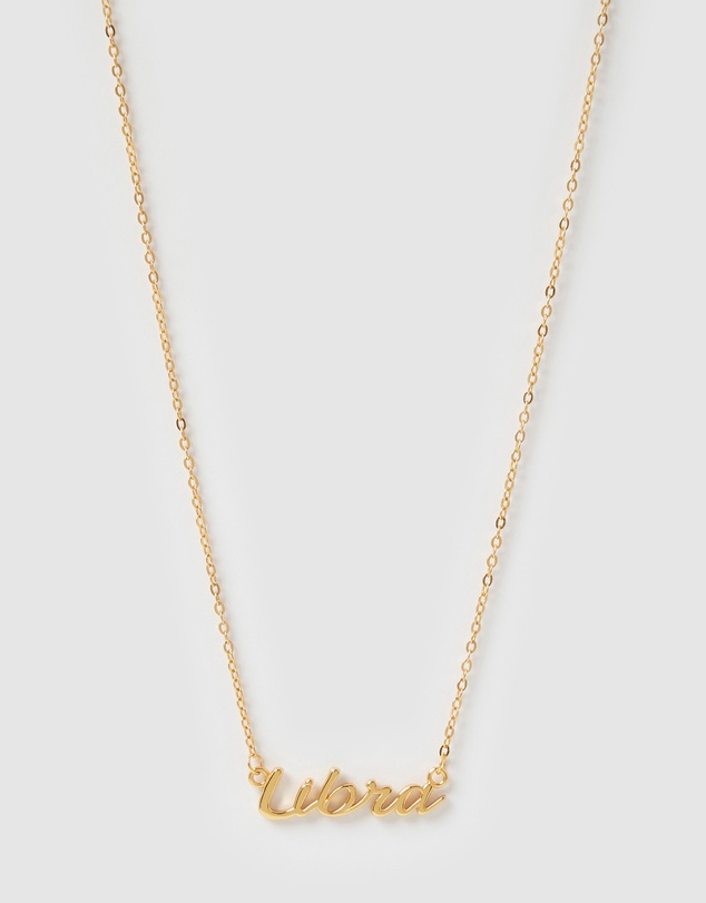 Izoa - Libra Written Star Sign Necklace