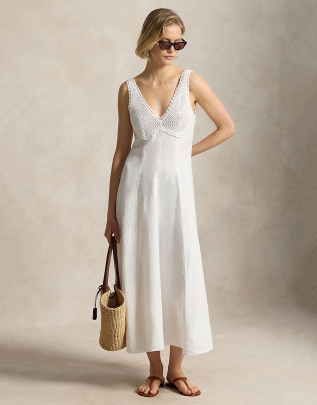 Polo Ralph Lauren - Crochet-Trim Linen Dress
