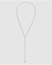 Elli Jewelry - Necklace Curb Y-Chain Layerlook Adjustable in 925 Sterling Silver