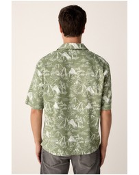 NEXT - Western Style Printed Short Sleeve Shirt With Cuban Collar