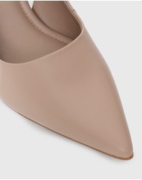 Betts - Flounce Block Heel Slingback Pumps