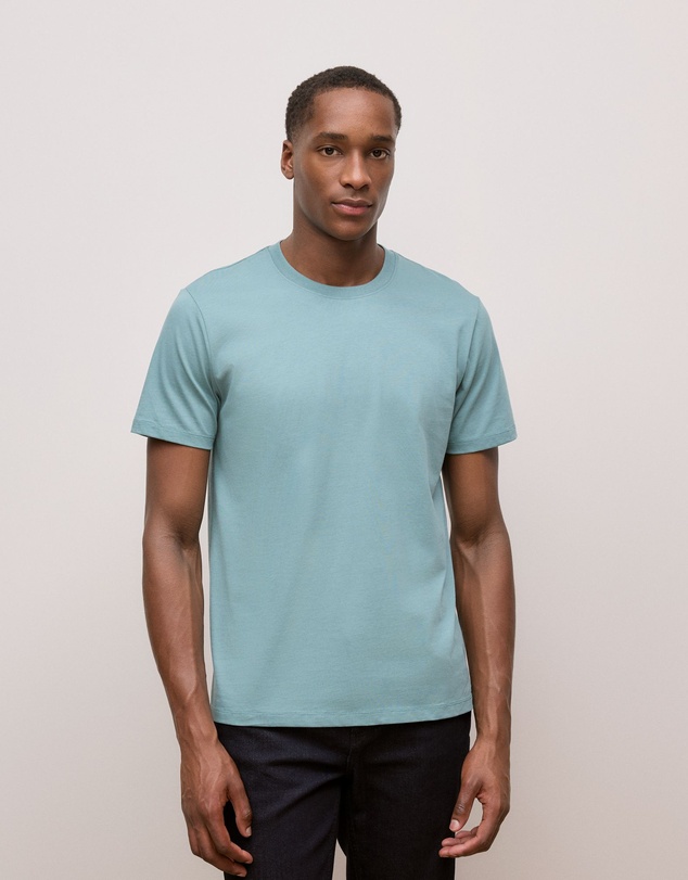 Trenery - Cotton Jersey Crew T-shirt in Jade Green