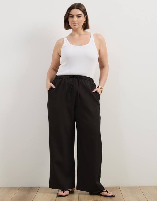 Atmos&Here Curvy - Marlow Tie Waist Tailored Pants