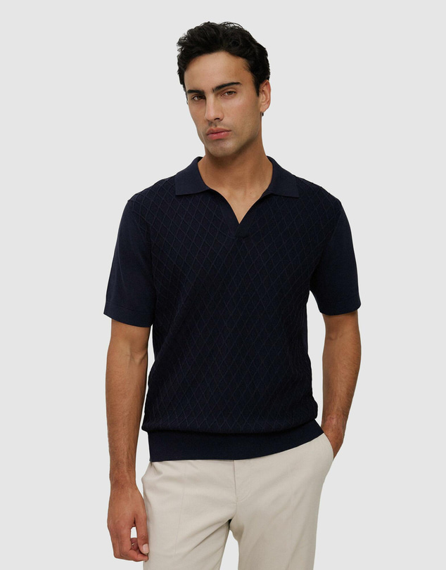 Trenery - Mercerised Diamond Knit Polo