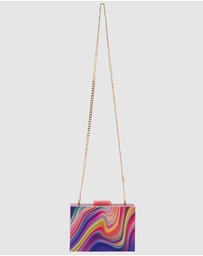 Olga Berg - Dorothy Swirl Print Box Clutch