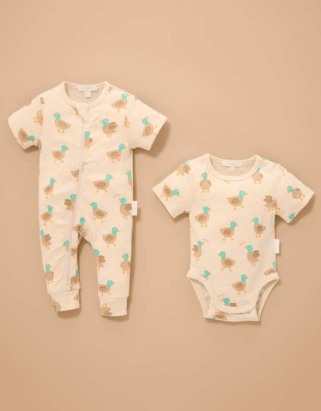 Purebaby - Rib S/Slv Bodysuit-Babies