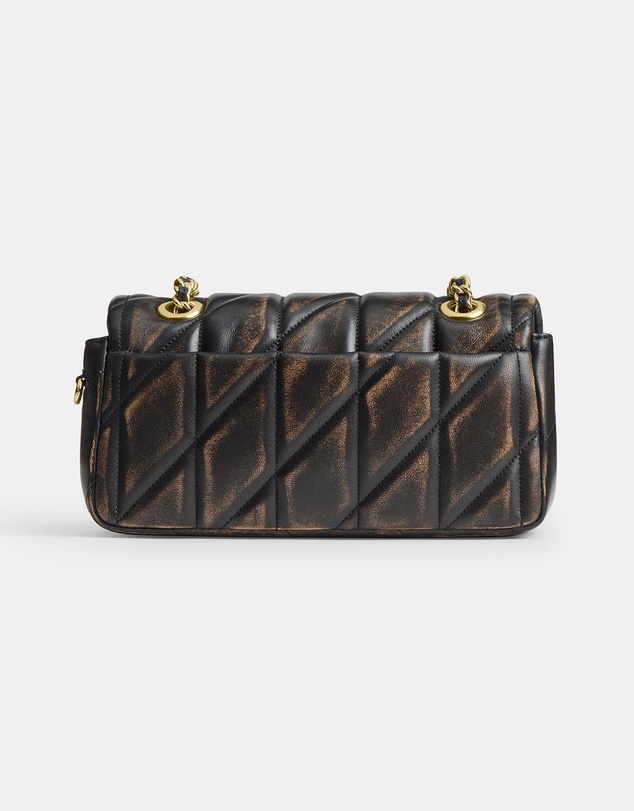 Coach - Loved Leather Quilted Tabby Shoulder Bag 20 With Chain